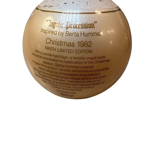 Berta Hummel Angelic Procession 1982 Christmas Glass Ornament 9th Edition - Picture 3 of 8